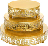3 Pack Metal Gold Cake Stand, 12/10/8 Inch Round Cake Stands for Dessert Table 07FC0E-D4 - KOEEK
