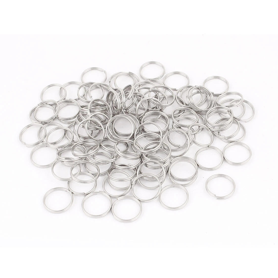 100Pcs 16mm Diameter Split Key Ring Chain Keyring Keychain Loop 07FC0E-D4 - KOEEK