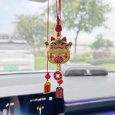 Cat Tassel Car Rearview Mirror Pendant Chinese Style Hanging Ornament 07FC0E-D4 - KOEEK
