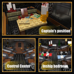 new Mould King 13186 Black Pearl Pirate Ship Boat Clamp Building Block Kit Toy MOC MOULD KING - KOEEK