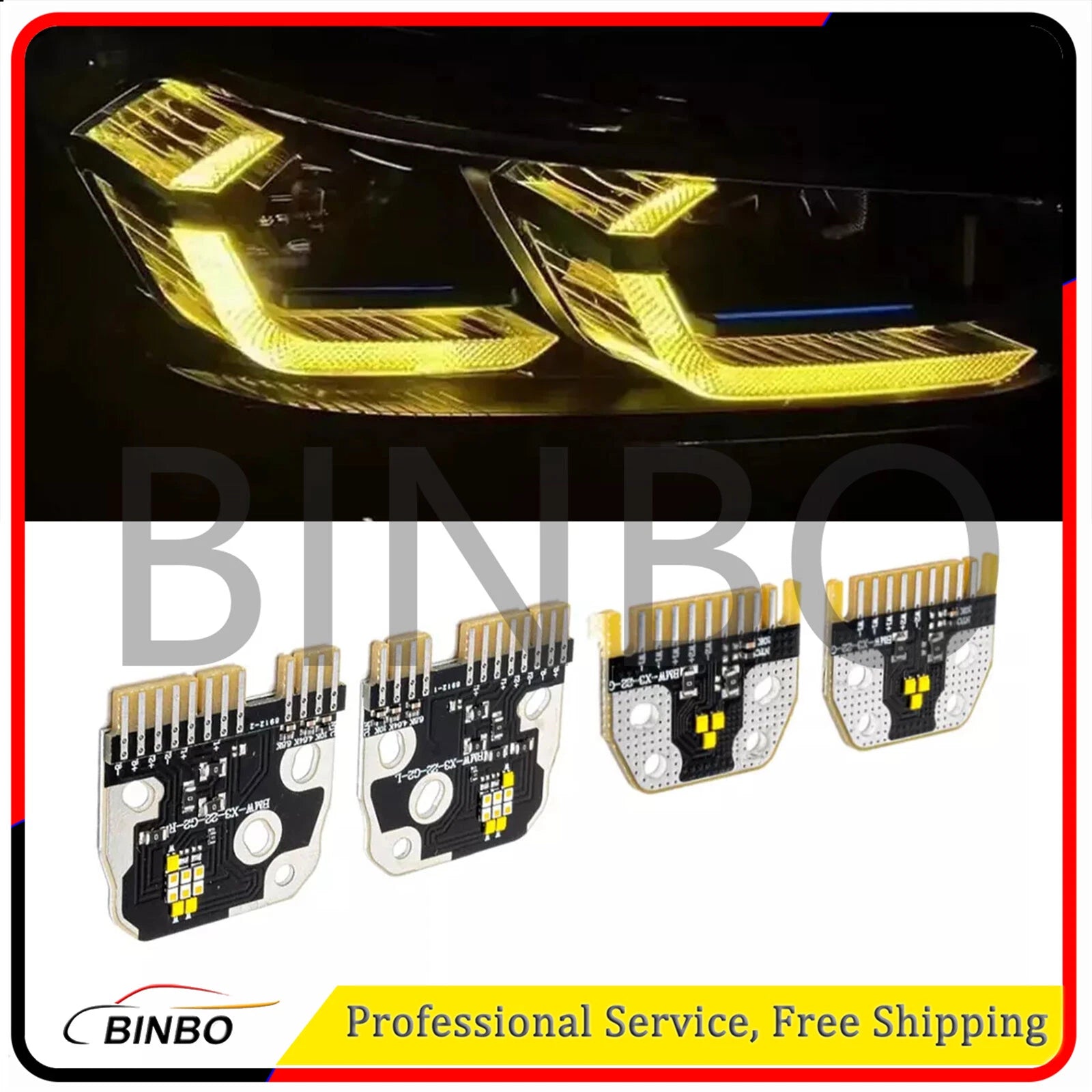 Yellow Angel Eye LED board For 2022-2024 BMW F97 X3M F98 X4M LCI LED Headlight 07FC0E-D4 - KOEEK