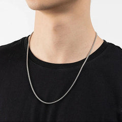 Pure Titanium 3mm Width Square Box Chain Anti-allergy Ultralight Necklace Unisex 07FC0E-D4 - KOEEK