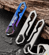 Titanium Creative Keychains Belt Hanging Simple Keyring Pendant EDC Multi-Tools 07FC0E-D4 - KOEEK