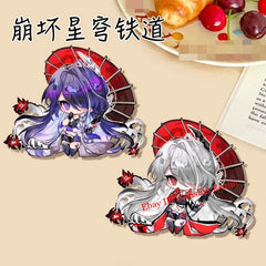 2Pcs/Set Anime Honkai: Star Rail Acheron Badge Decor Backpack Pendant Gift 07FC0E-D4 - KOEEK