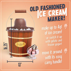 Electric Ice Cream Maker - Old Fashioned Soft Serve Ice Cream Machine Makes 07FC0E-D4 - KOEEK