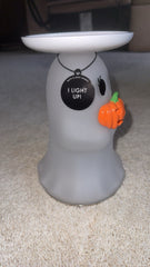 ! NIB Bath and Body Works Light-up Ghost Pedestal 3-Wick Candle Holder! 07FC0E-D4 - KOEEK
