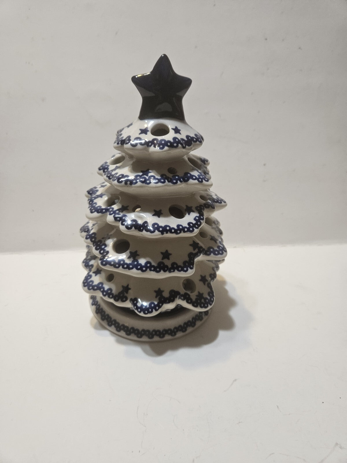 Boleslawiec Polish Pottery Luminary Christmas Tree Tea Light NIB Stand 10437☆ BOLESLAWIEC - KOEEK