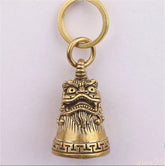 1PC 3.5CM Old Miao Silver Feng Shui Foo Dog Lion Bell Luck Pendant Decoration 07FC0E-D4 - KOEEK