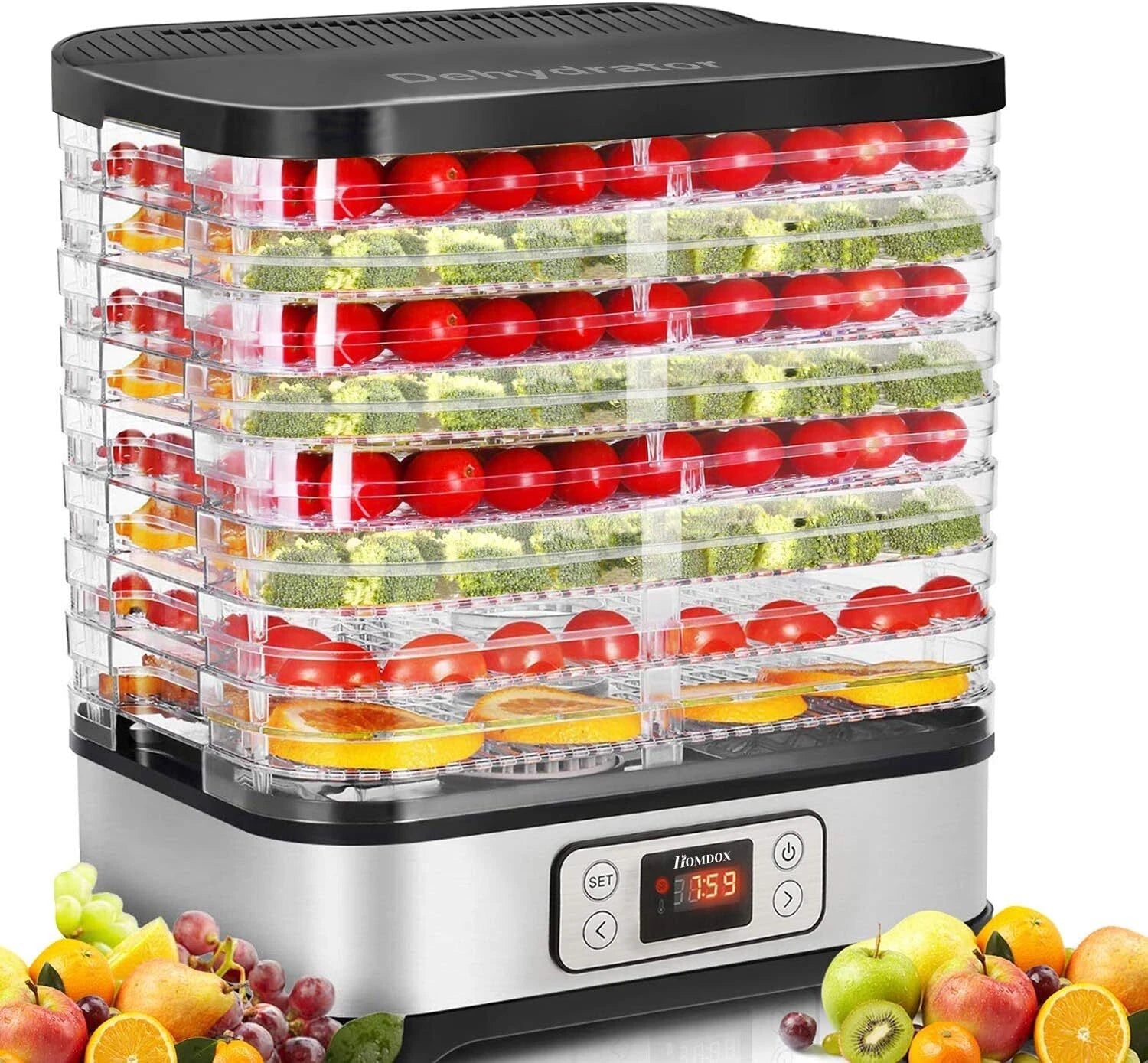 Food Dehydrator, 8 BPA-Free Trays, 400 Watt Dehydrator 07FC0E-D4 - KOEEK