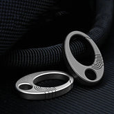 2PCS EDC Mini Titanium Carabiner Keychain Clip Quickly Release Key Chain Hook 07FC0E-D4 - KOEEK