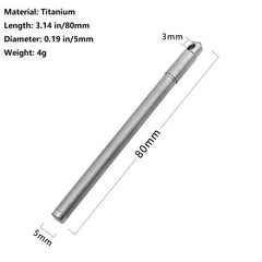 EDC 1PC Titanium Alloy Mini Ballpoint Pen Portable Keychain Outdoor Writing Pen 07FC0E-D4 - KOEEK