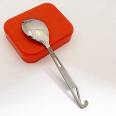 EDC Thickened Pure Titanium Alloy Outdoor Kitchen Spoon w/ HooksHealthyTableware 07FC0E-D4 - KOEEK
