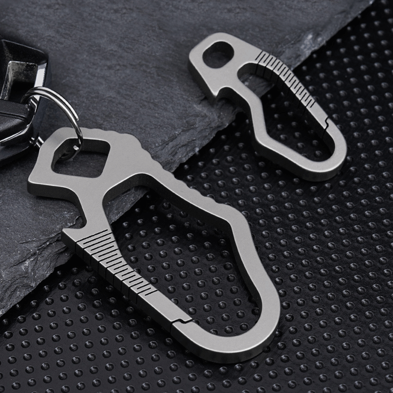 EDC Titanium CNC Belt Keychain Carabiner Strong Spring with Bottle Opener 07FC0E-D4 - KOEEK