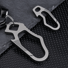 EDC Titanium CNC Belt Keychain Carabiner Strong Spring with Bottle Opener 07FC0E-D4 - KOEEK