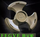 Fegve Tri Fidget Hand Spinner Triangle Stone Wash Brass Copper Finger EDC Toys 07FC0E-D4 - KOEEK
