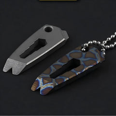 Mini Titanium Alloy Pry Bar Crowbar EDC Multi Tools Wrench Screwdriver Keychain 07FC0E-D4 - KOEEK