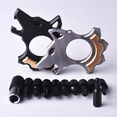 Stainless steel - Titanium alloy Wolf EDC Tool Screwdriver - Brass inlay 07FC0E-D4 - KOEEK