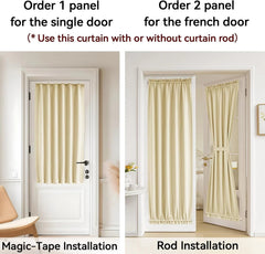36 wide x 72 long front door curtain panel, 1 piece, light beige 07FC0E-D4 - KOEEK