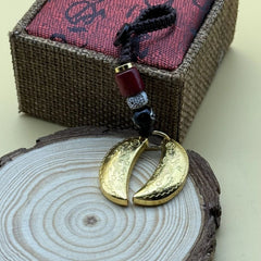 Gold Plated Jiao Bei Holy Cup Yin Yang Dragon Keychain Car Hanging Charm 07FC0E-D4 - KOEEK
