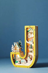 Anthropologie Wonderland Scene Monogram Light-Up Holiday Decoration Letter J ANTHROPOLOGIE - KOEEK