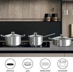 6 Piece Cookware Set, Stainless Steel Cookware Set,Nonstick Kitchen Cookware Set 07FC0E-D4 - KOEEK