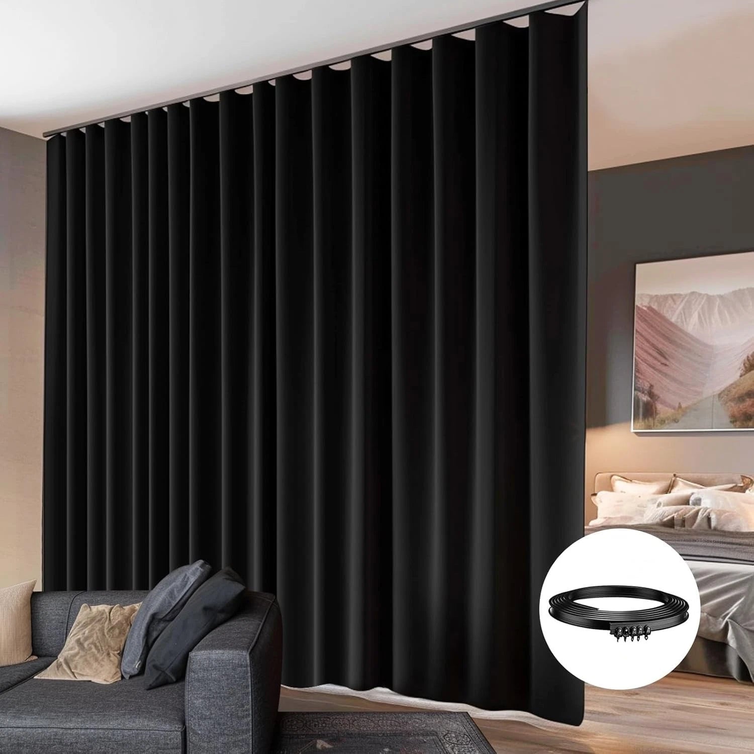 Room divider curtains Flexible ceiling track set Curtain tracks 07FC0E-D4 - KOEEK