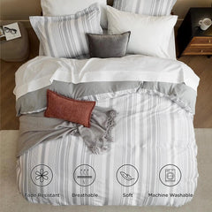 Twin Duvet Cover Kids - Reversible Striped Duvet Cover Set with Zipper Closure 07FC0E-D4 - KOEEK