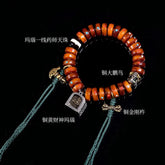 12*4mmNatural Tassel Unisex Tibetan Style Ethnic Bracelet Bead Cord Single Loop 07FC0E-D4 - KOEEK