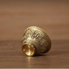 6.4cm Retro Brass Eight Auspicious Water Supply Cup Buddhist Shrine Utensils 07FC0E-D4 - KOEEK