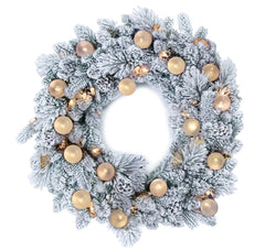 GE Color Choice 26inch Dual Color Lighted Artificial Flocked Christmas Wreath GE - KOEEK