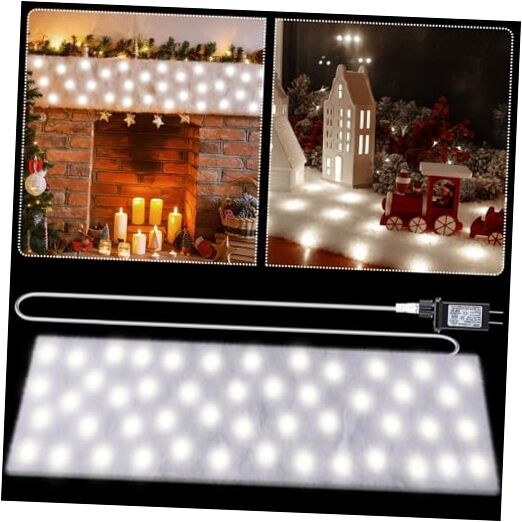 Christmas Snow Blanket with LED Lights String Pre Lit Artificial Fake Snow 07FC0E-D4 - KOEEK