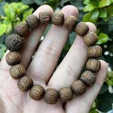 12mm Unisex Mala Dalat Wood Vietnam White Kyara Agarwood Bracelet Barrel Beads 07FC0E-D4 - KOEEK