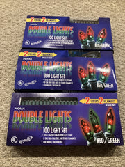 Noma Double Lights Red/Green 2 Colors 2 Filaments 100 Lights Lot of 3 NOMA - KOEEK