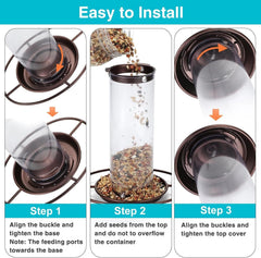2 Pack Metal Wide Bird Feeders -Hanging Outdoor Bird Feeder with 1.6lbs Capacity 07FC0E-D4 - KOEEK
