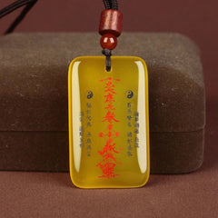Natural Jade Taoist Nine Heavens Thunder Ancestor Pendant Single Sided Carved 07FC0E-D4 - KOEEK