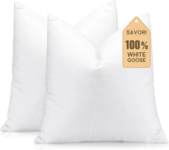 Set of 2 down feather pillowcases, soft and fluffy, downproof cotton cover 07FC0E-D4 - KOEEK