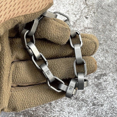 Solid Titanium Multiple Rings Bracelet for Men Fashion Skin-Friendly Accessories 07FC0E-D4 - KOEEK