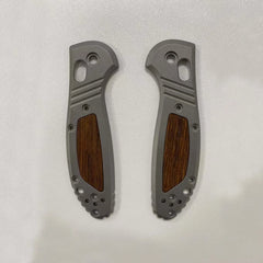 Titanium Alloy inlaid with Wood Handle Scale For Benchmade Griptilian 555/556 07FC0E-D4 - KOEEK