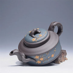 Retro Chinese Yixing Purple Clay Handmade Plum Flower Teapot Kung Fu Teapot 07FC0E-D4 - KOEEK