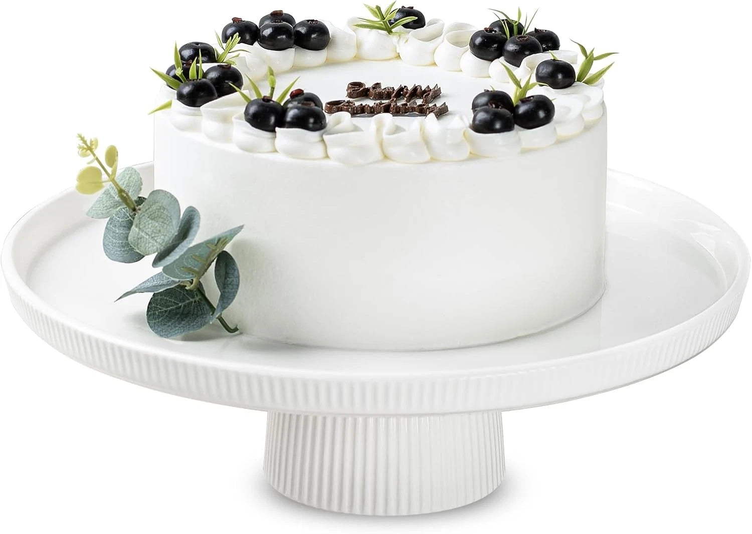 13 Inch Cake Stand, Ceramic Cake Stands for Party, Elegant Wedding Cake Plate 07FC0E-D4 - KOEEK
