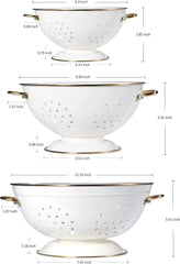 Metal strainer set of three, with handles, 1 liter, 3.5 liters, and 5 liters 07FC0E-D4 - KOEEK