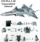 1/72 PLA J-20 Fighter Plastic Painted Unassembled Toy Model 07FC0E-D4 - KOEEK