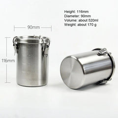 520ML Stainless Steel Bottle Storage Sealed Tea Can Outdoor CampingTravelTankEDC 07FC0E-D4 - KOEEK