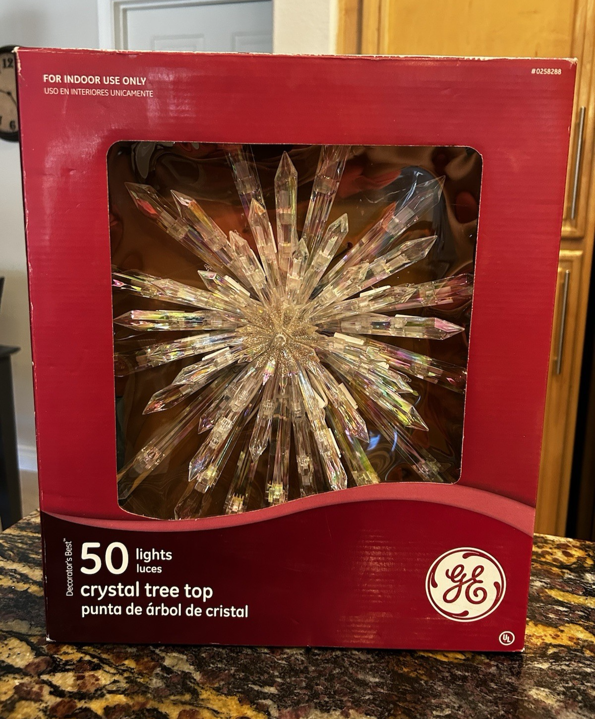GE 50 Light Large Crystal Style Star Snowflake Christmas Tree Topper Big 14" GE - KOEEK