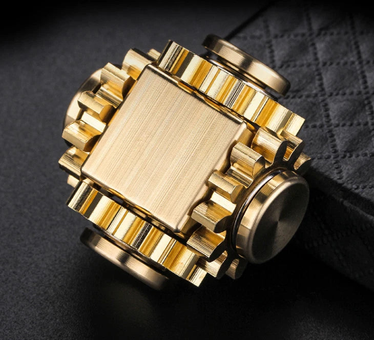 Brass Gear Linkage Hand Spinner Top Finger Toy EDC Bearing Gyro Gift 07FC0E-D4 - KOEEK