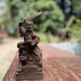 19x9cm Zhao Gongming Wealth God Agarwood Wood Carving Figurine Feng Shui Decor 07FC0E-D4 - KOEEK