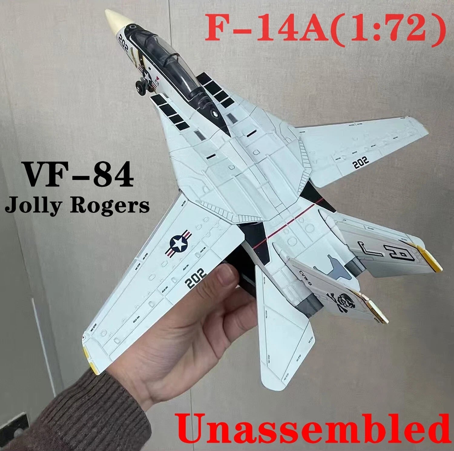 1/72 US F-14A Tomcat VF-84 Jolly Rogers Fighter Plastic Painted Unassembled 07FC0E-D4 - KOEEK