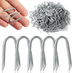 new Bates Choice Fence Staples, 200 pcs, 1" Galvanized Steel, Silver, U Silver BATES CHOICE - KOEEK