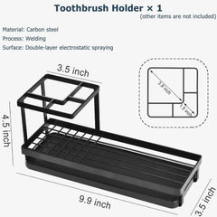 Toothbrush Holders Bathrooms,4 Slots Rustproof Metal Tooth Brushing Organizer 07FC0E-D4 - KOEEK