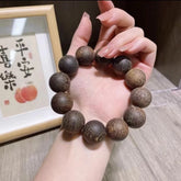 20mm Beads Natural Grade A Agarwood Men Woman Bracelet Buddha Prayer Beads 07FC0E-D4 - KOEEK